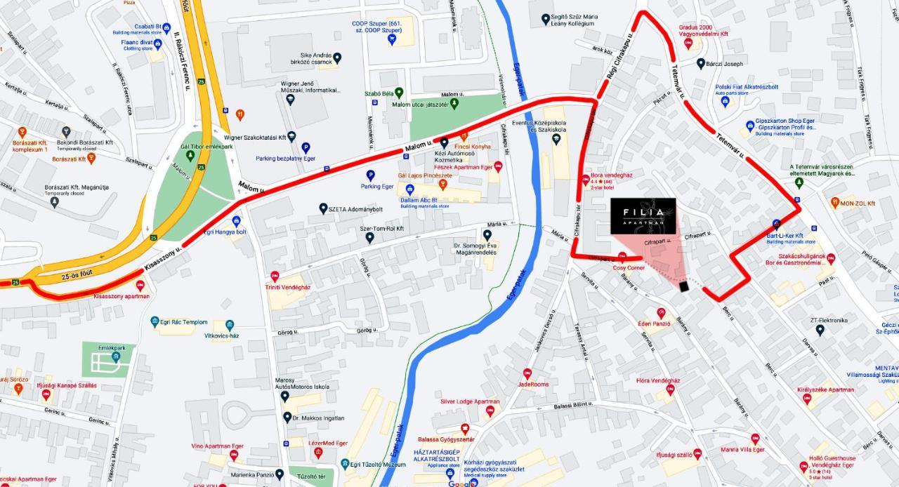 Filia Apartman Eger Bagian luar foto
